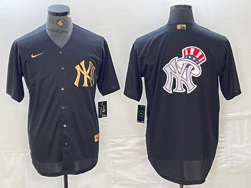 Men New York Yankees Blank Black gold 4 th generation Nike 2024 MLB Jersey style 10